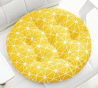 SMIUPIN Ronda cómodo cojín del Asiento Suave cojín de Respaldo Almohada Decorativa para la Oficina Silla Sofá Piso Patio Garden(17.7inch，45cm) (Amarillo)