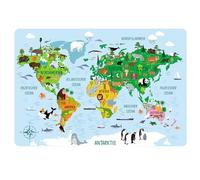 Smivyhp Vade de escritorio de piel, vade de escritorio para niños, diseño de mapa del mundo infantil, alfombrilla de oficina, grande, 60 x 40 cm, lavable, piel sintética, antideslizante, para oficina