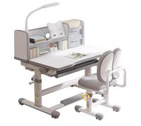 SMIXLVY - Conjunto de escritorio y silla para niños, mesa y sillas de estudio para niños, altura ajustable con separadores y cajones, oficina de estudio con silla ergonómica