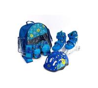 SMJ Juego 2 en 1 para niños Patines en línea Ajustables con Ruedas LED + protección + Casco + Bolsa