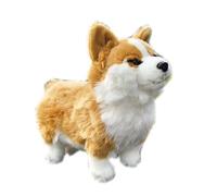 SMJWH Lindo Perro Corgi de Peluche, Animal Realista, muñeco galés Suave y tierno for, niñas, Regalos cumpleaños Navidad