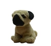 SMJWH Lindo Pug Perro de Peluche Juguete Sentado Animal Relleno muñeca Realista Cachorro Corto simulación Mascota Regalo for coleccionistas decoración del hogar