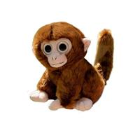 SMJWH Mono de Peluche Ojos Grandes y adorables - Muñeco Suave Primate Cola Larga for coleccionistas(Brown)