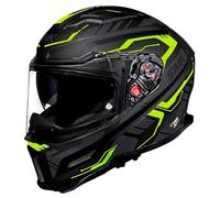 SMK Agnar Tektron Amarillo Mate, Casco de Moto Integral para Hombre y Mujer, con Visera Interior Ahumada, Interior Desmontable (M)