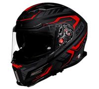 SMK Agnar Tektron Rojo Mate, Casco de Moto Integral para Hombre y Mujer, con Visera Interior Ahumada, Interior Desmontable (XL)