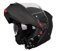 SMK Gullwing Negro Mate, Casco de Moto Modular Abatible PJ para Hombre y Mujer, con Visera Interior Ahumada, Interior Desmontable, 22.06 (L)