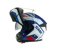 SMK Helmets Casco Modular GULLWING Navigator Blanco Azul y Rojo Homologación 22.06 con Doble Visor P/J (L 59/60)