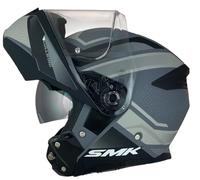 SMK Helmets Casco Modular GULLWING SUPERTOUR Decorado Mate Casco Modular para Motocicleta, Negro y Gris, con Visera Abatible 22.06 (3XL 65/66)