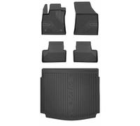 SMK Set de alfombrillas de goma y alfombrillas de maletero para Renault Megane IV desde 2016 Mejora la comodidad de tus viajes con la alfombrilla antideslizante para coche 3D- alfombrillas para todo t