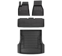 SMK Set de alfombrillas de goma y alfombrillas de maletero para Tesla Model S 2012-2021 Mejora la comodidad de tus viajes con la alfombrilla antideslizante para coche 3D- alfombrillas para todo tipo d