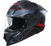 SMK Titan Carbon Nero 06 Casco, gris/rojo, Talla XL (61)