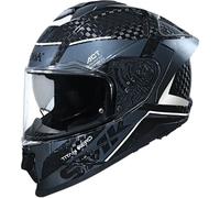 SMK Titan Carbon Nero, casco integral S male Negro/Gris/Blanco