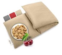 smøla Cojín de huesos de cereza grande para microondas I Cojín de 3 cámaras 47x19 cm para la espalda, el cuello y los hombros I 850 g de huesos de cereza I Calentador de riñones, cojín térmico I Bolsa