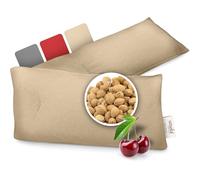 smøla Cojín de huesos de cereza para el cuello y los hombros para microondas I Cojín de grano largo 58x12cm I Cojín térmico 100% algodón I 650g de huesos de cereza I Bolsa de agua caliente natural