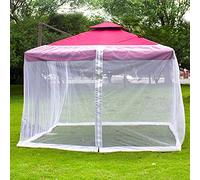 SMLJFO Sombrilla de jardín, mosquitera, rectangular, 300 x 300 x 230 cm, cubierta de red para jardín, cenador, balcón, patio, color blanco