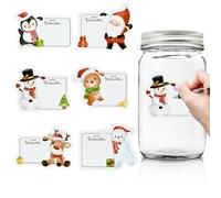 Smlper 120 etiquetas adhesivas de Navidad para escribir, etiquetas autoadhesivas de Navidad, etiquetas adhesivas para regalos de Navidad, etiquetas de nombre para Navidad, etiquetas de mermelada (6