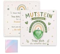 Smlper Mutstein Schulkind,Einschulung Geschenk Jungen Mädchen,Glücksbringer Schulanfang Glückssteine,Mutstein mit Karte Einschulungsgeschenk für Kinder zum Schultüte Zuckertüte Füllung Schulstart