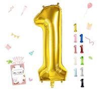 Smlpuame Globo Número de 101 CM 0-9 Dorado Número Grande Numero 1 Globo Cumpleaños, Globo 0 Dorado para La Boda Aniversario, Cumpleaños Fiesta Decoración, Vuelan con Aire o Helio