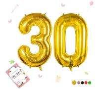 Smlpuame Globo Número de 101 CM 0-9 Dorado Número Grande Numero 30 Globo Cumpleaños, Globo 0 Dorado para La Boda Aniversario, Cumpleaños Fiesta Decoración, Vuelan con Aire o Helio