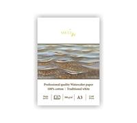 smlt 3 AS de 10 (300)/Pro Line A3 Bloc para acuarelas para profesional, 300 gsm, tradicional blanca 100% algodón Papel, 10 hojas