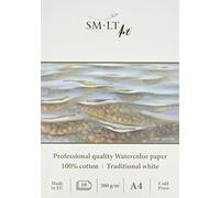 smlt AS de 10 (300)/Pro Line A4 Bloc para acuarelas para profesional, 300 gsm, tradicional blanca 100% algodón Papel, 10 hojas