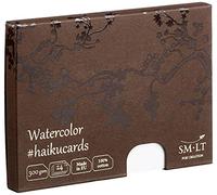 SMLT C-24(300) Haikucards - Tarjetas de acuarela (147 x 106 mm, 300 g/m², 24 unidades), color blanco
