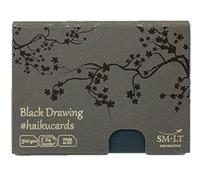 smlt C de 24 (300)/Black Haiku Cards 147 x 106 mm Tarjetas de cartón en la caja, 300 gsm Negro Papel, tarjetas de 24