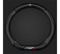 SMLZR Funda Volante Coche para Citroen C4 X 2024 2025,Agradable Tacto Fibra Carbón Cuero Protector Cubierta Volante Buen Agarre Antideslizante Accesorios Coches Interior Negro,Type-D