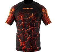SMMASH Inferno Rashguard Niño Manga Corta, Camisetas para MMA, Artes Marciales, Deportivo Niño Camiseta, Krav Maga, K1, Karate, Material Transpirable y Antibacteriano, (XL)