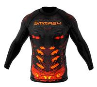 SMMASH Rashguard para Hombre con Manga Larga, Camisetas Deporte para MMA, Mallas Deporte para Krav Maga BJJ K1 Karate Muay Thai, Material Transpirable y Antibacteriano