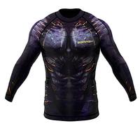 SMMASH Rashguard para Hombre con Manga Larga, Camisetas Deporte para MMA, Mallas Deporte para Krav Maga BJJ K1 Karate Muay Thai, Material Transpirable y Antibacteriano