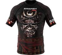 SMMASH Samurai Rashguard Hombre Manga Corta, Camisetas Hombre para MMA, Artes Marciales, Krav Maga, BJJ, K1, Karate, Material Transpirable y Antibacteriano, (XL)