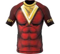 SMMASH Thunderbolt Rashguard Hombre Manga Corta, Camisetas Hombre para MMA, Artes Marciales, Krav Maga, BJJ, K1, Karate, Material Transpirable y Antibacteriano