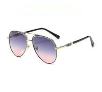 SMMZRF Gafas de sol de metal de estilo retro para hombre, elegantes lentes de conducción de doble puente Uv400, C2, con caja