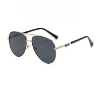 SMMZRF Gafas de sol de metal de estilo retro para hombre, elegantes lentes de conducción de doble puente Uv400, C1, con caja