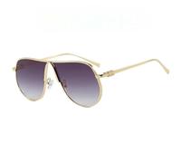 SMMZRF Gafas de sol elegantes con montura de metal de gran tamaño, unisex, retro, gafas de protección solar, C6, con caja