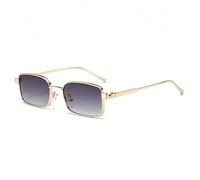 SMMZRF Gafas de sol retro de metal con marco cuadrado, unisex, estilo urbano elegante Uv400, C3, con caja