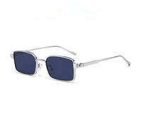 SMMZRF Gafas de sol retro de metal con marco cuadrado, unisex, estilo urbano elegante Uv400, C5, con caja