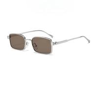 SMMZRF Gafas de sol retro de metal con marco cuadrado, unisex, estilo urbano elegante Uv400, C6, con caja