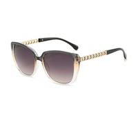 SMMZRF Gafas de sol unisex con cadena de metal de marco grande, elegantes gafas de sol para conducir al aire libre, C6, con caja