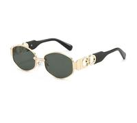 SMMZRF Gafas de sol unisex de metal retro, montura pequeña, viseras de sol, gafas de protección UV, C5, con caja