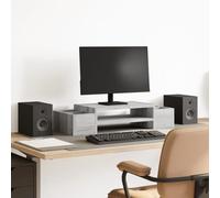smnyxs Soporte Monitor Sonoma Gris Madera Ingeniería | Estantería de almacenamiento, 2 ranuras laterales, superficie lisa, fácil limpieza