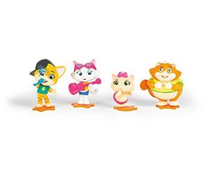 Smoby 44 Gatos - Pack de 4 Figuras articuladas, Personajes de Lampo, Albóndiga, Pilou y Milady- 8cm
