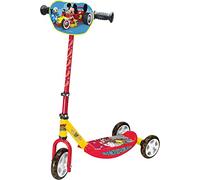 Smoby 750166 Patinete 3 Ruedas de Mickey, Manillar de Altura Regulable, Ligero y Estable, Color Rojo/Negro