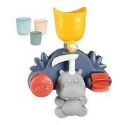 Smoby 7600140405 Juguete de Baño Hipopótamo, Con Cubeta y Parte Giratorias, Expulsa Agua, Juguete Bañera Niños Niñas A Partir de 1 Año