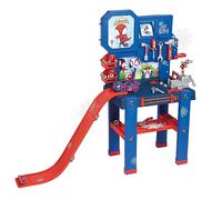 Smoby 7600360729 Banco de trabajo Bricolo Center Spidey, Rampa de Lanzamiento y Herramientas, Construye tu Coche de Spidey, 90 accesorios, Juguetes Niños Niñas 3 años