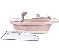 Smoby Baby Nurse- Bañera para Muñecos, Con Ducha Electrónica, Función de Burbujas con Luz y Accesorios, Para muñecos bebé de hasta 42 cm (no incluido). Pilas no incluidas. A partir de 3 años
