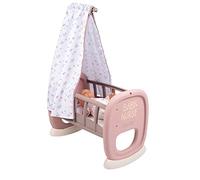 Smoby- Baby Nurse Cuna Mecedora con Dosel para Muñecos de hasta 42cm. (7600220373)