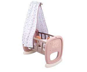 Smoby- Baby Nurse Cuna Mecedora con Dosel para Muñecos de hasta 42cm. (7600220373)