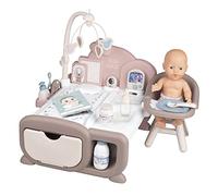 Smoby- Baby Nurse Nursery Electrónica 3-en-1, Incluye Muñeco de 30cm, 20 Accesorios, Adecuado a Partir de 3 Años (7600220375)